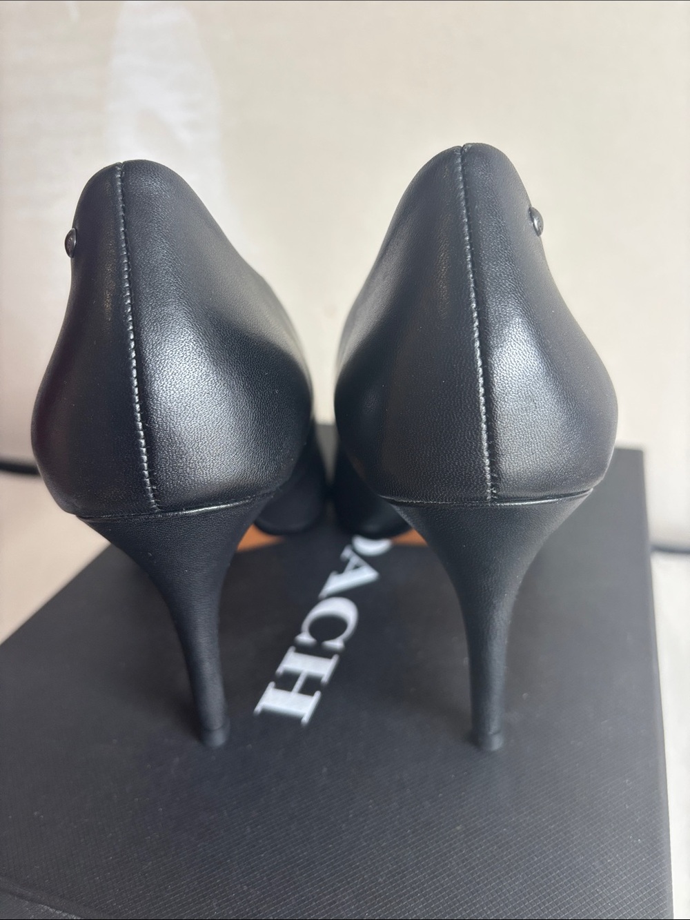 COACH Black Leather Pointed-Toe Pumps - Picture 8 of 12